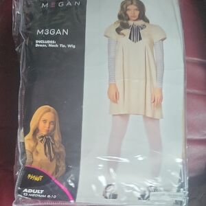 M3GAN Costume Dress with Neck Tie and Wig